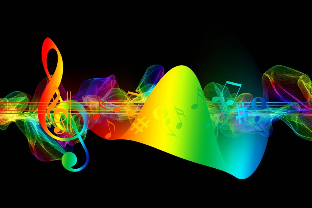 multisensory teaching in music - Colorful Sheet Music Wave - Once Sheet Music is All Digital, Why Not Always Colour-Code Notes - Learn The Secret Relationship of Timbre and Harmony