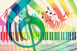 Color Coded Clefs - Colorful Piano and Music Notation Picture