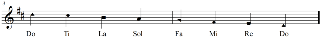 Shape Note Sight Singing in D Major 2 line 2