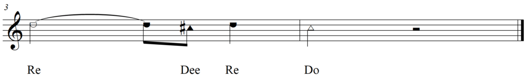 Singing Shape Note Solfege Flats - Carolina in the Morning line 2