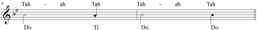 Singing Shape Note Solfege Harmonic Minor - Puer Natus in Bethlehem line 4