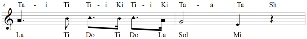 Singing Dotted Eighth Note Rhythm - Battle Hymn of the Republic line 2