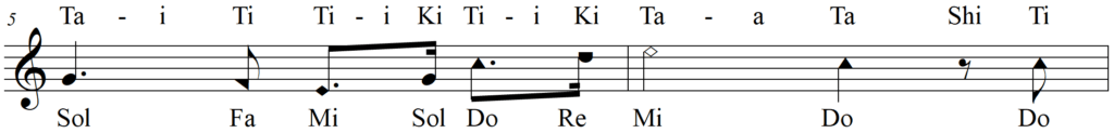 Singing Dotted Eighth Note Rhythm - Battle Hymn of the Republic line 3