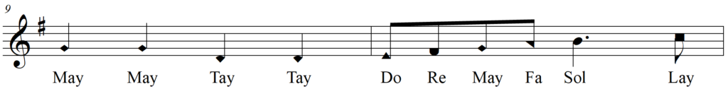 Singing Shape Note Parallel Minor Melodies - Blessed Be the Maid Mary line 5