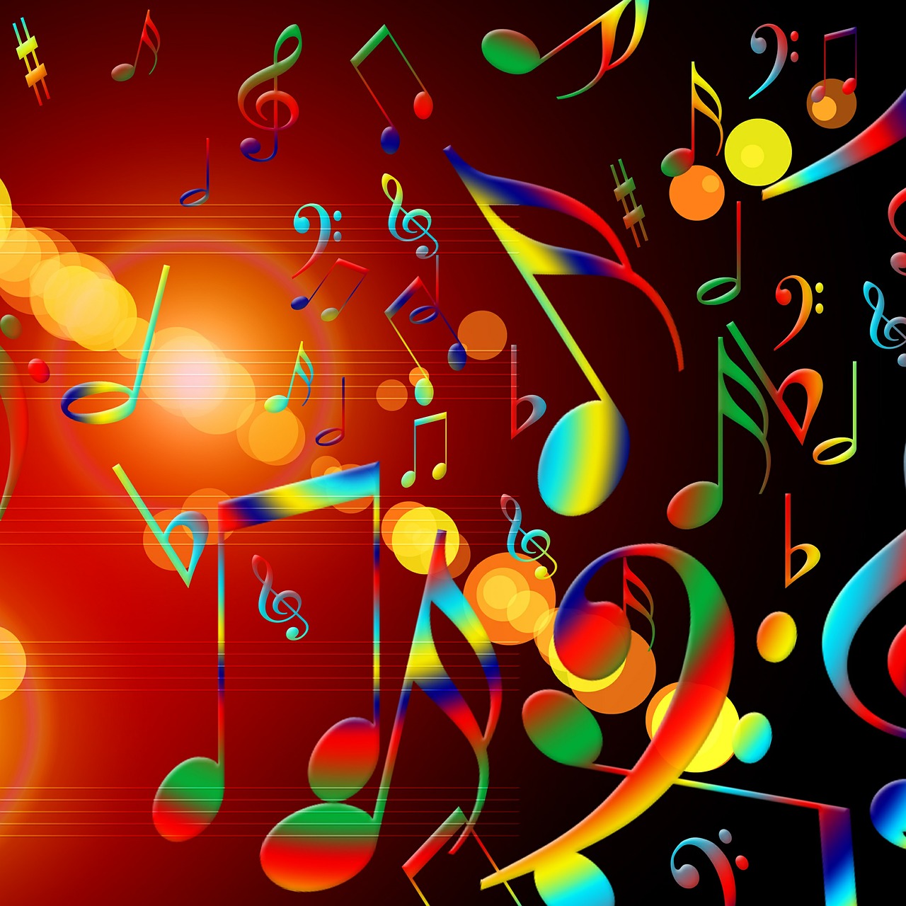 coloured music notes