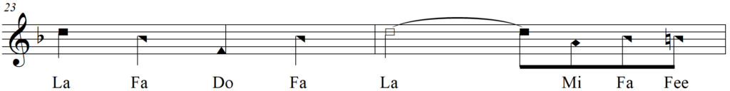 Singing Chromatic Solfege Using Shape Notes - Alexander's Ragtime Band line 12