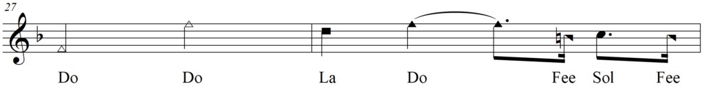 Singing Chromatic Solfege Using Shape Notes - Alexander's Ragtime Band line 14