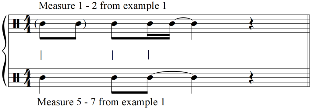Writing Great Songs Using Rhythmic Motifs - Motif Comparison 1