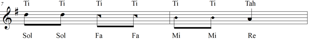 Singing Rhythm Syllables in 2-4 Time - ABCs alternate version line 4