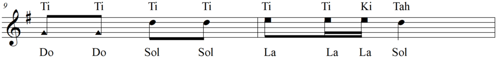 Singing Rhythm Syllables in 2-4 Time - ABCs alternate version line 5