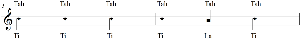 Singing Dotted Half Note Rhythm Syllables - My Bonnie (Chorus) line 3