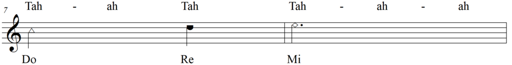 Singing Dotted Half Note Rhythm Syllables - My Bonnie (Chorus) line 4