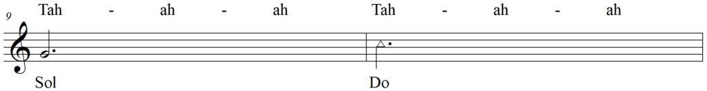 Singing Dotted Half Note Rhythm Syllables - My Bonnie (Chorus) line 5