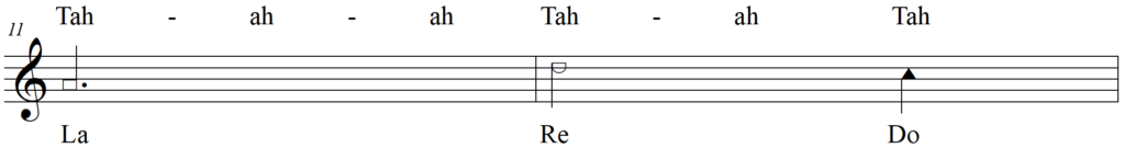Singing Dotted Half Note Rhythm Syllables - My Bonnie (Chorus) line 6