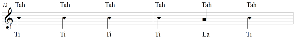 Singing Dotted Half Note Rhythm Syllables - My Bonnie (Chorus) line 7