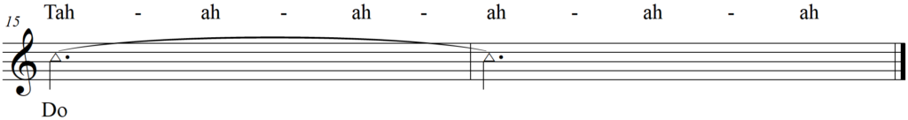 Singing Dotted Half Note Rhythm Syllables - My Bonnie (Chorus) line 8