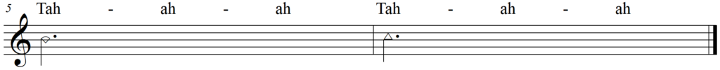Singing Dotted Half Note Rhythm Syllables - Quiz line 3