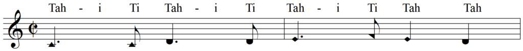 Singing Rhythm Syllables in Cut Time - Quiz line 1