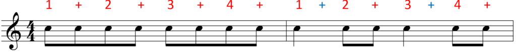Color Coded Eighth Note Clapping - color - line 1