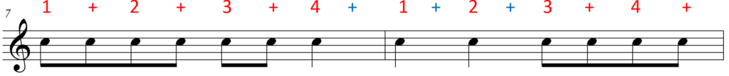 Color Coded Eighth Note Clapping - color - line 4