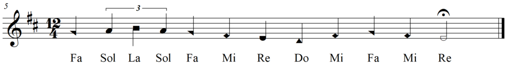 Singing Shape Note Solfege Dorian Melodies - Quem Nunc Virgo Peperit line 3