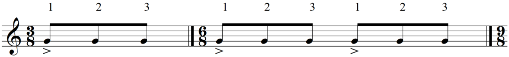 Singing Rhythm Syllables in 6-8 Time - Comparison of Compound Meters with 3-8 line 1