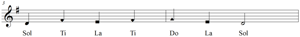Singing Shape Note Solfege Phrygian Melodies - Ave Maris Stella Lucens Miseris line 2
