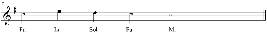 Singing Shape Note Solfege Phrygian Melodies - Ave Maris Stella Lucens Miseris line 4