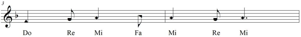 Singing Shape Note Solfege Mixolydian Melodies - Christ Was Born on Christmas Day line 2