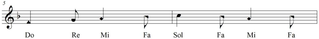 Singing Shape Note Solfege Mixolydian Melodies - Christ Was Born on Christmas Day line 3