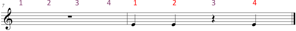 Color Coded Quarter Rest Clapping - color - line 4