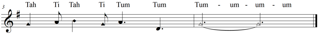 Singing Rhythm Syllables in 12-8 Time - Quiz (line 2)