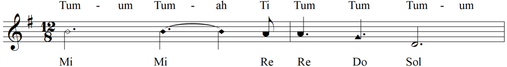 Singing Rhythm Syllables in 12-8 Time (line 1)