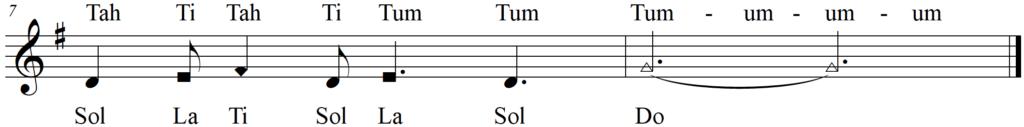 Singing Rhythm Syllables in 12-8 Time (line 4)