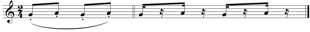 How Can Legato Notes Be Played Staccato - Legato-Staccato Example 1