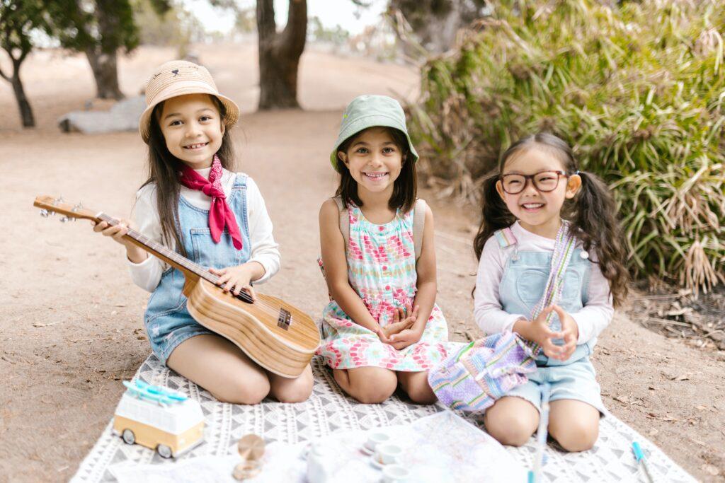 What Is a Good Instrument for a Dyslexic Child to Learn - Girls Playing Ukulele - Color Code Key Signatures For LD Students