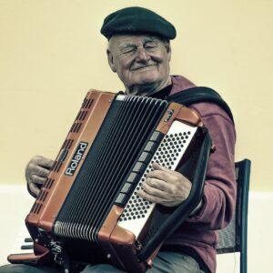 Amnesia, Alzheimer’s, Stroke, and Color Coding Music - Elderly Accordion Player