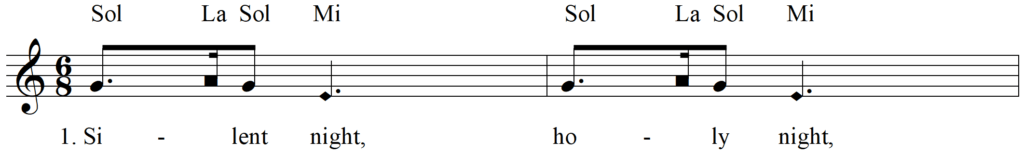 Sing Silent Night with Shape Note Solfege line 1