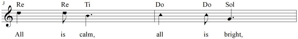 Sing Silent Night with Shape Note Solfege line 2