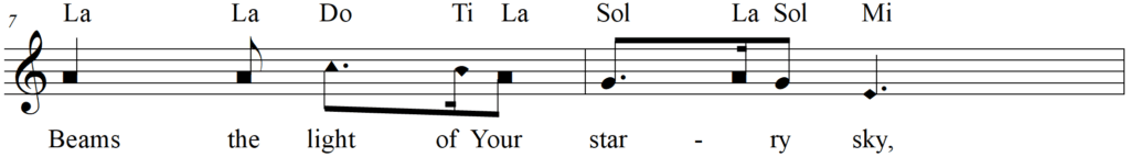 Sing Silent Night with Shape Note Solfege line 5