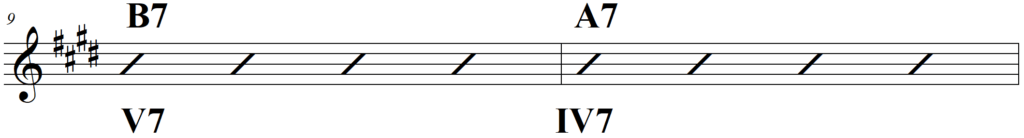 Chord Progression (Including the 12 Bar Blues) - 12 bar blues chord progression line 5
