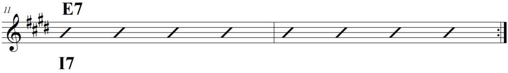 Chord Progression (Including the 12 Bar Blues) - 12 bar blues chord progression line 6