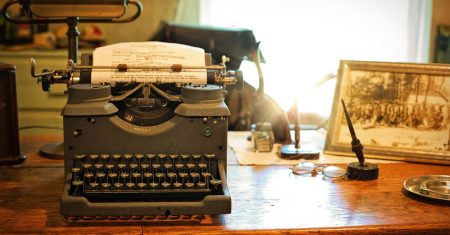 How to Extract a Melody from Your Lyrics - vintage-typewriter-on-desk - The Narrator’s Point of View in Your Songwriting.jpg